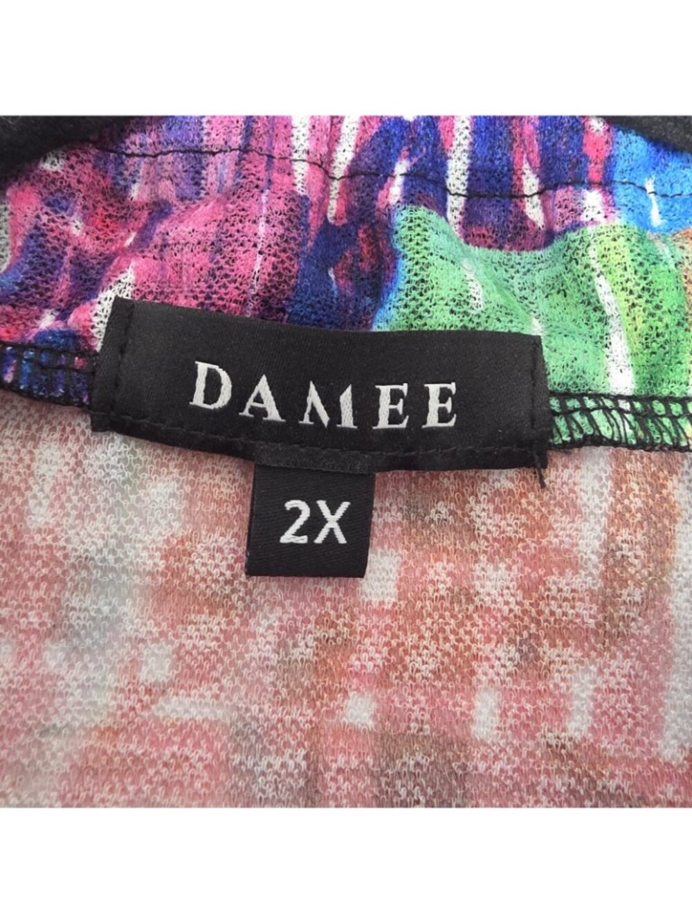 Damee Shirt Womens 2X Multicolor Collared Button Front Ruffle Bell Sleeve Tunic - Picture 6 of 11